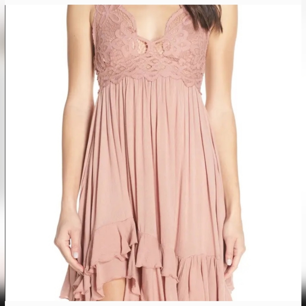 Free People Adella Slip Dress Rose - XS
